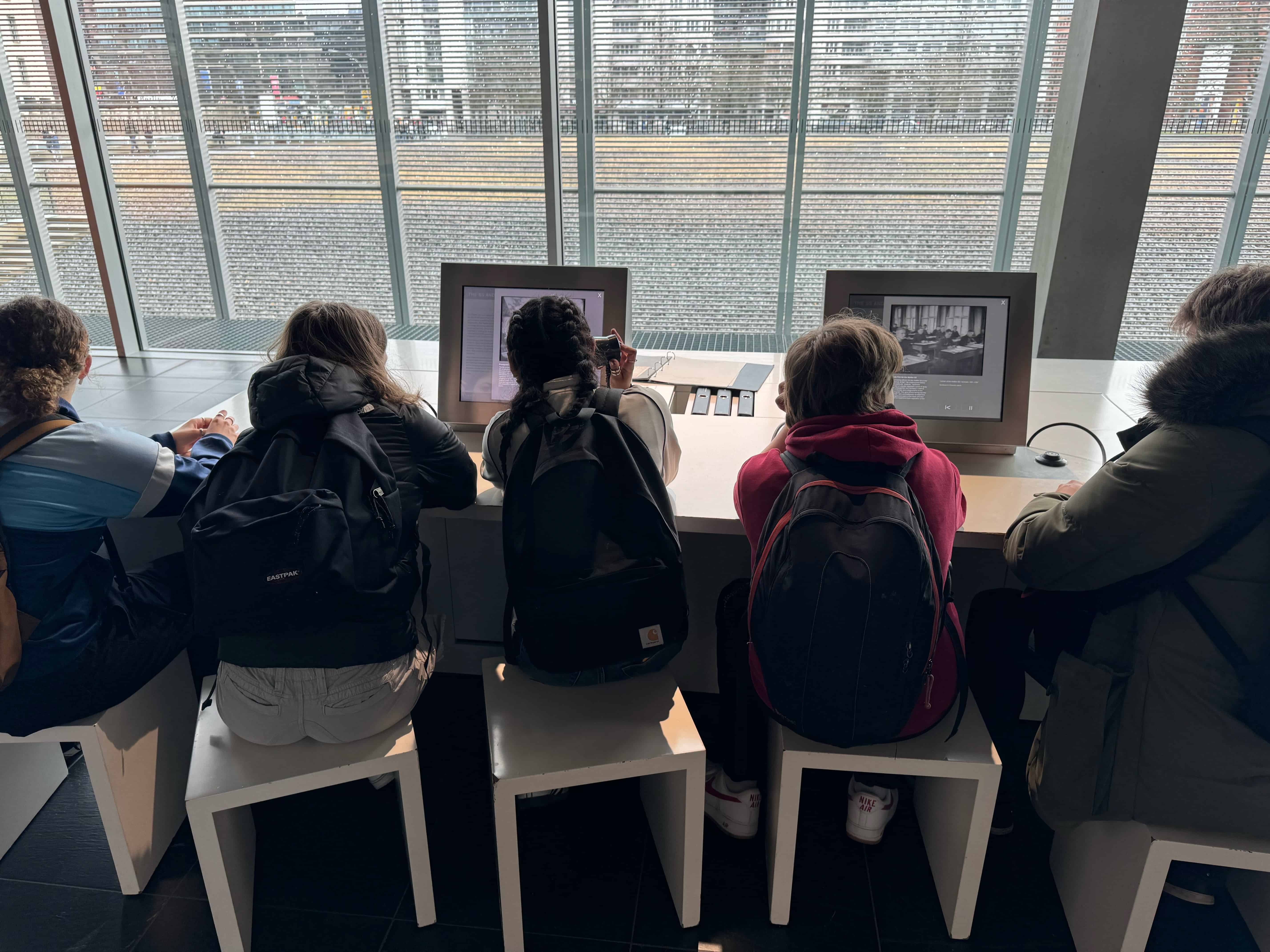 Students from Didsbury High School learn inside a museum in Berlin.