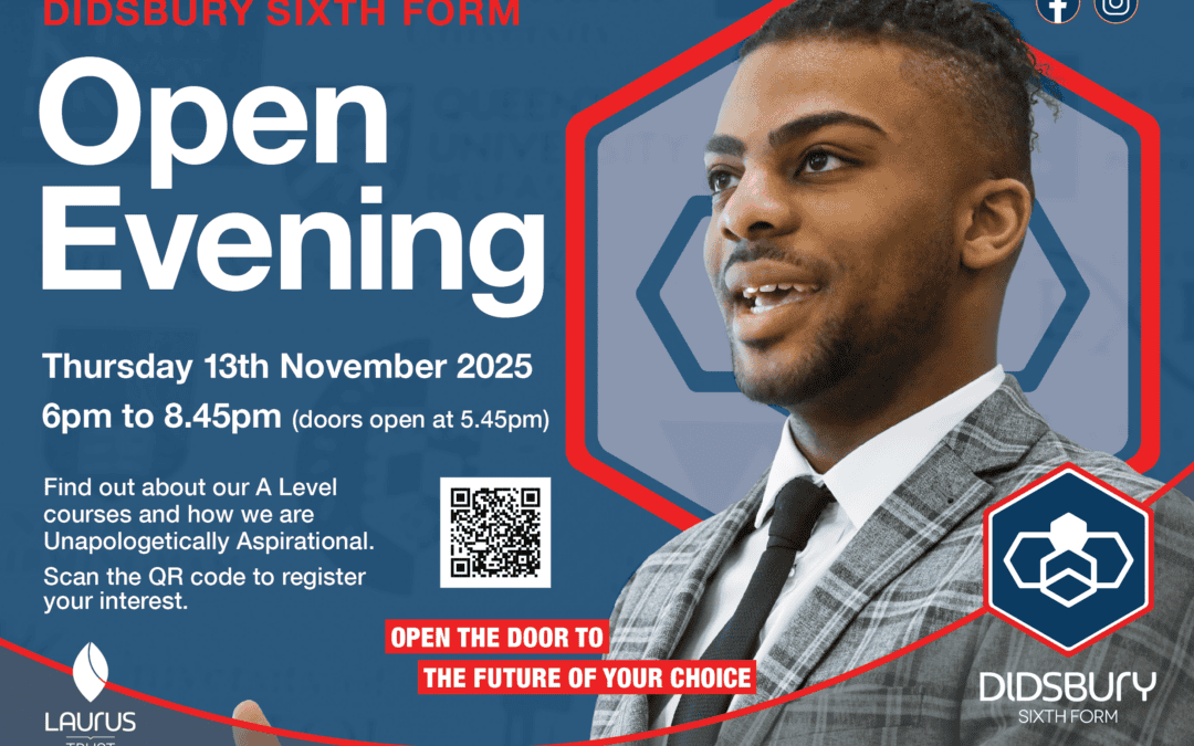 Didsbury Sixth Form Open Evening Thursday 13th November 2025