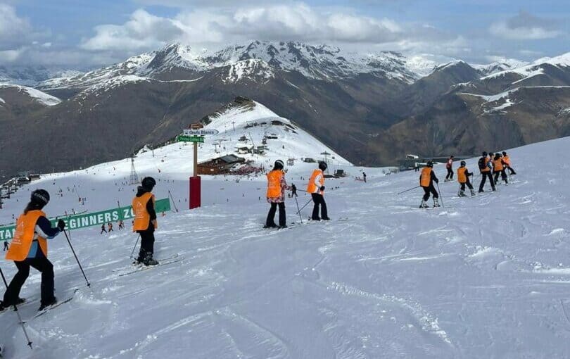 Students hit the slopes in school ski trip to France