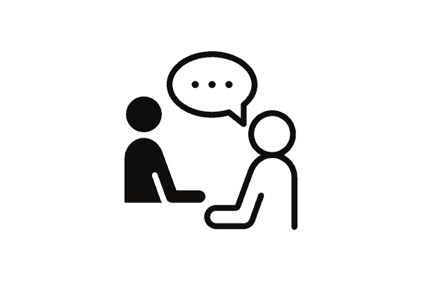 Seek Help When Needed An icon shows a person speaking to another person - symbolising asking for help