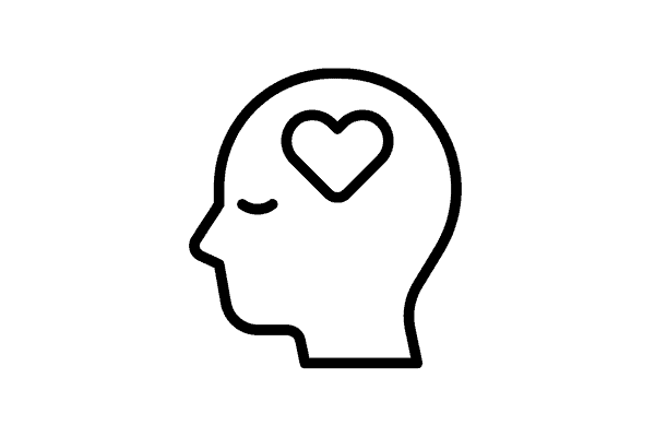 Stay Positive and Manage Stress An icon shows a head with a heart inside, symbolising mindfulness and positive thinking