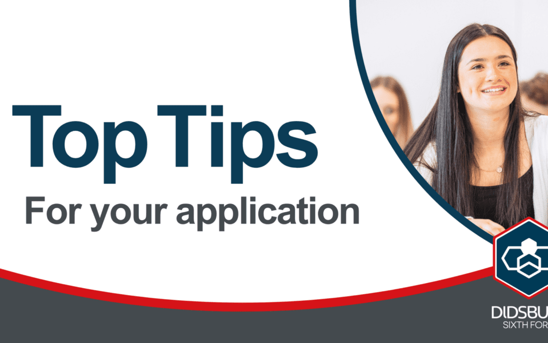 Top tips for writing your Sixth Form application